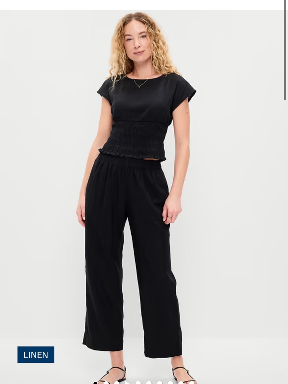 Old Navy Black Linen straight-Leg Pants